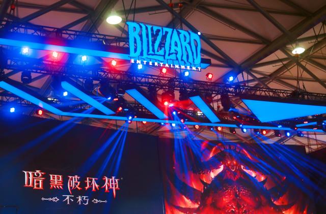 SHANGHAI, CHINA - AUGUST 1, 2021 - The Blizzard Entertainment booth at Chinajoy China Digital Interactive Entertainment Expo on August 1, 2021 in Shanghai, China. January 19, 2022 - Microsoft will buy Activision Blizzard for $68.7 billion, the largest acquisition in corporate history. When the deal closes, Microsoft will become the world's third-largest gaming company behind Tencent and SONY. (Photo credit should read Xing Yun / Costfoto/Future Publishing via Getty Images)