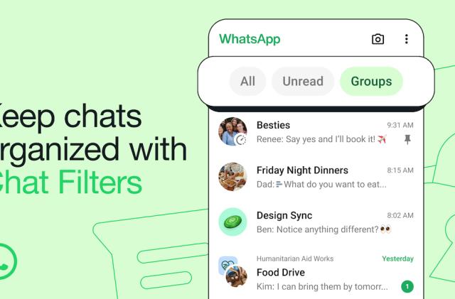 An example of searching by chat filters on WhatsApp.