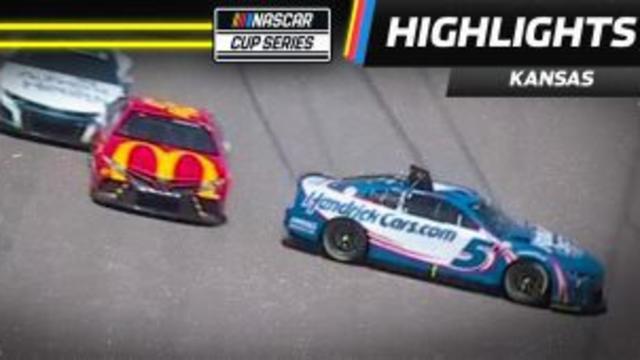 Larson spins after contact from Reddick after taking lead at Kansas