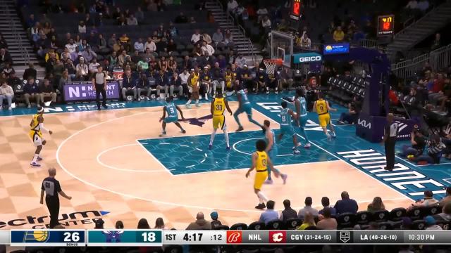 T.J. McConnell with an assist vs the Charlotte Hornets