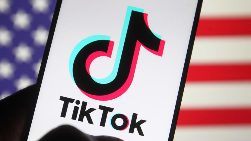 UKRAINE - 2020/10/08: In this photo illustration, a TikTok Chinese video-sharing social networking service logo seen displayed on a smartphone with a flag of the United States in the background. (Photo Illustration by Pavlo Gonchar/SOPA Images/LightRocket via Getty Images)