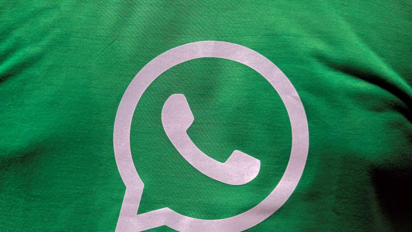 A logo of WhatsApp is pictured on a T-shirt worn by a WhatsApp-Reliance Jio representative during a drive by the two companies to educate users, on the outskirts of Kolkata, India, October 9, 2018. Picture taken October 9, 2018. REUTERS/Rupak De Chowdhuri