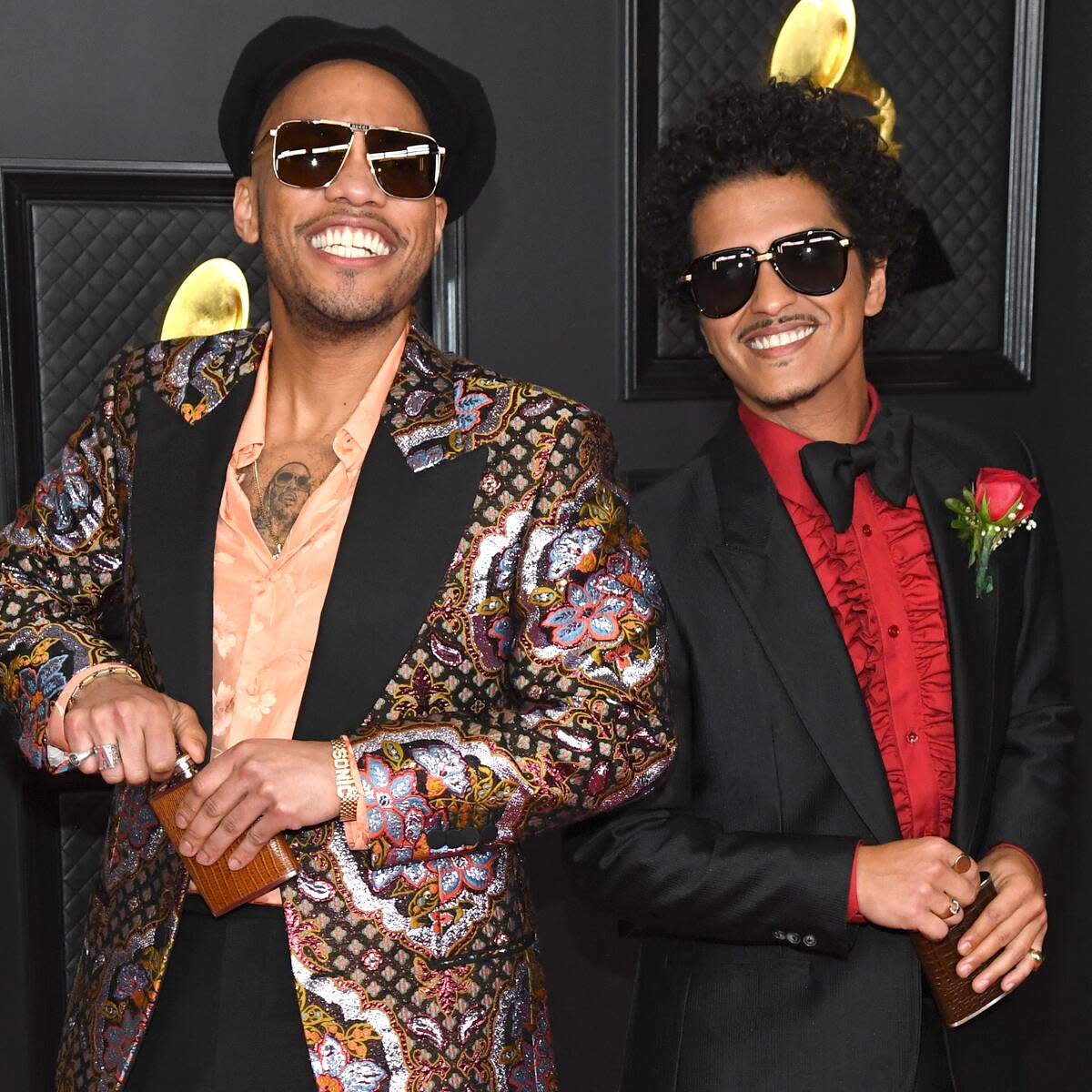 Bruno Mars and Anderson .Paak Prove the Grammys Are More Fun With Flasks