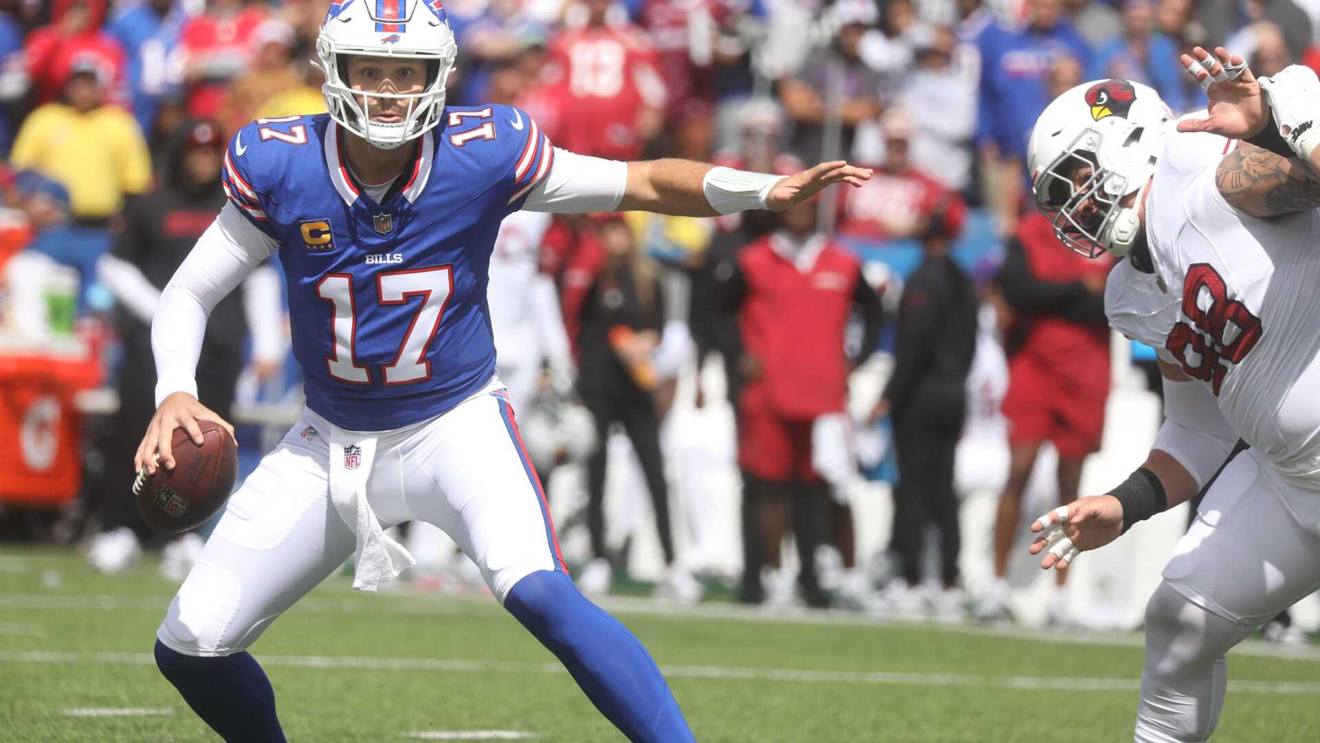 Josh Allen throws for two TDs, runs for two as Bills hold on for 34-28 win