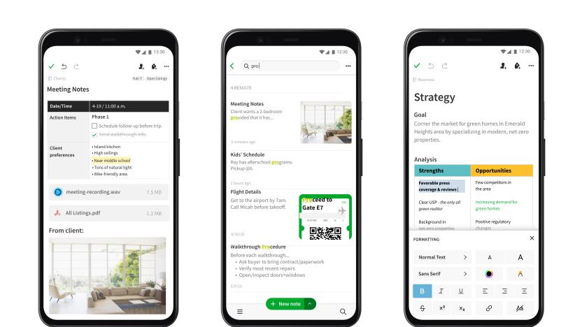 Evernote redesign on Android