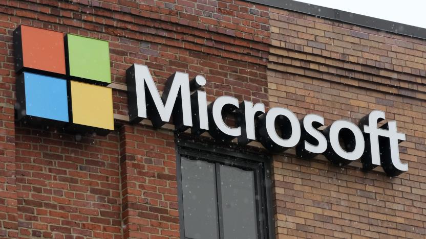 This is the Microsoft sign on a building in Pittsburgh on Thursday, Jan. 26, 2023. (AP Photo/Gene J. Puskar)