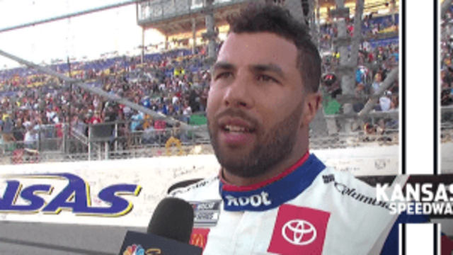 Bubba Wallace reacts to second career win