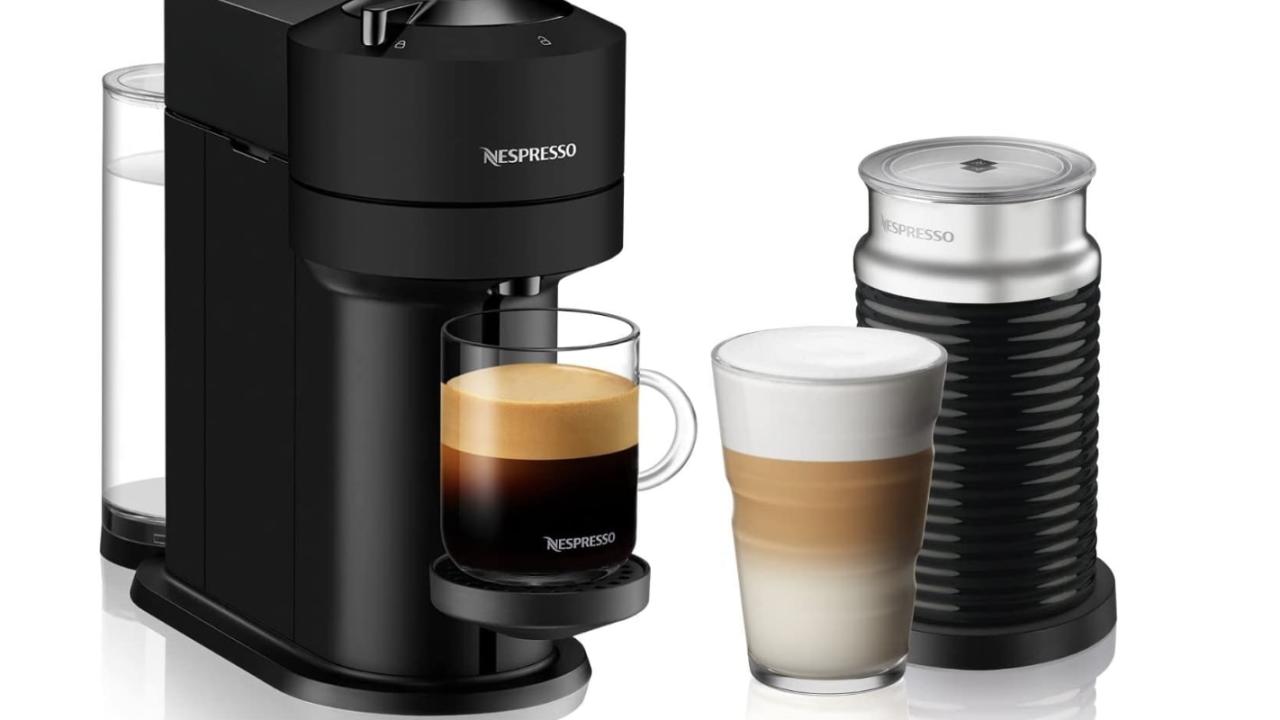 Best Buy: Nespresso Vertuo Next Premium Coffee and Espresso Maker by  De'Longhi with Aeroccino Milk Frother Black Rose Gold ENV120BAE