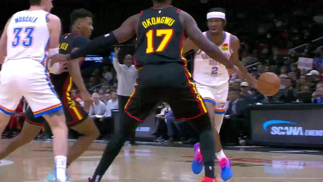 Shai Gilgeous-Alexander with a dunk vs the Atlanta Hawks