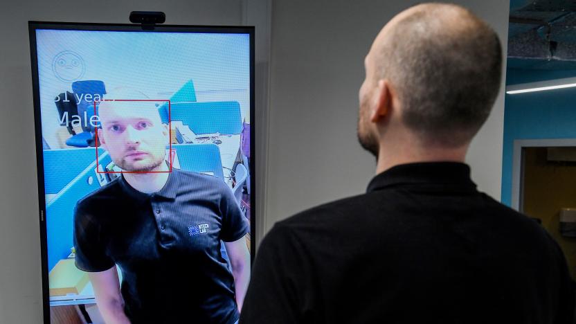 Nikolai Grunin, an employee at NtechLab, the company that won the city's tender to supply the facial recognition technology, demonstrates the technology during an interview with AFP on February 5, 2020. - A vast and contentious network of facial-recognition cameras keeping watch over Moscow is now playing a key role in slowing the rapid spread of coronavirus in Russia. (Photo by Kirill KUDRYAVTSEV / AFP) (Photo by KIRILL KUDRYAVTSEV/AFP via Getty Images)