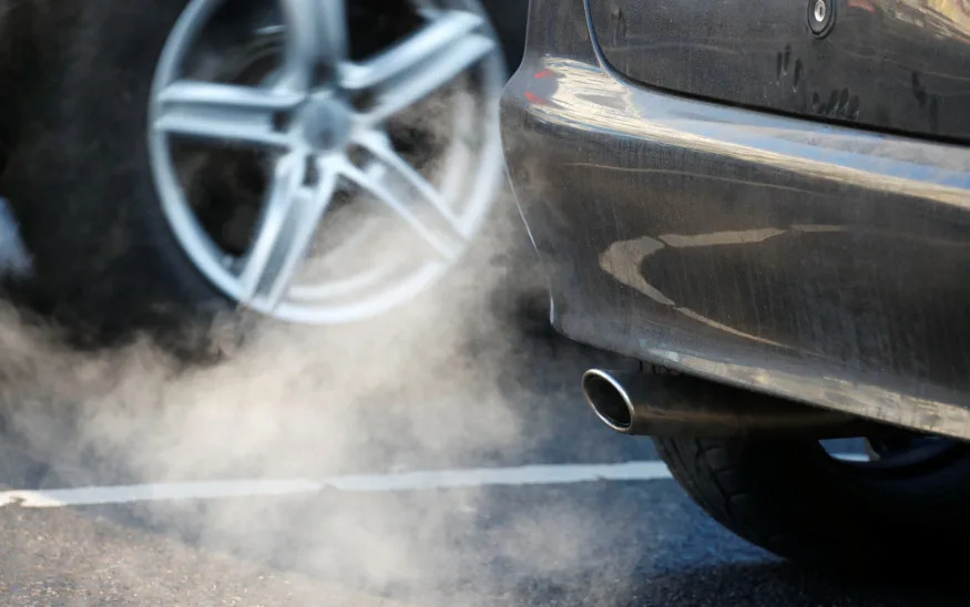 An exhaust pipe of a car is pictured on a street in a Berlin, Germany, February 22, 2018.  REUTERS/Fabrizio Bensch