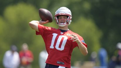 Associated Press - New England Patriots quarterback Drake Maye passes the ball during NFL football practice, Tuesday, June 4, 2024, in Foxborough, Mass. (AP Photo/Steven Senne)