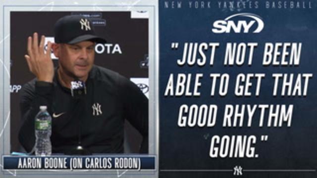 Aaron Boone on rough outing for Carlos Rodon as Yankees lose 10-3