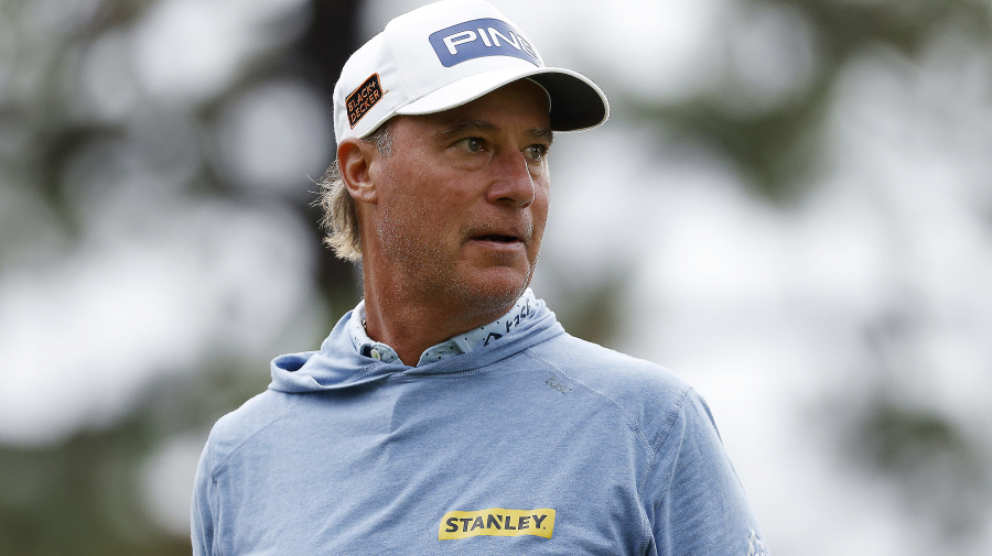 Getty Images - CARY, NORTH CAROLINA - OCTOBER 14: Chris DiMarco of the United States looks on after hitting a tee shot on the second hole during the second round of the SAS Championship at Prestonwood Country Club on October 14, 2023 in Cary, North Carolina. (Photo by Mike Mulholland/Getty Images)