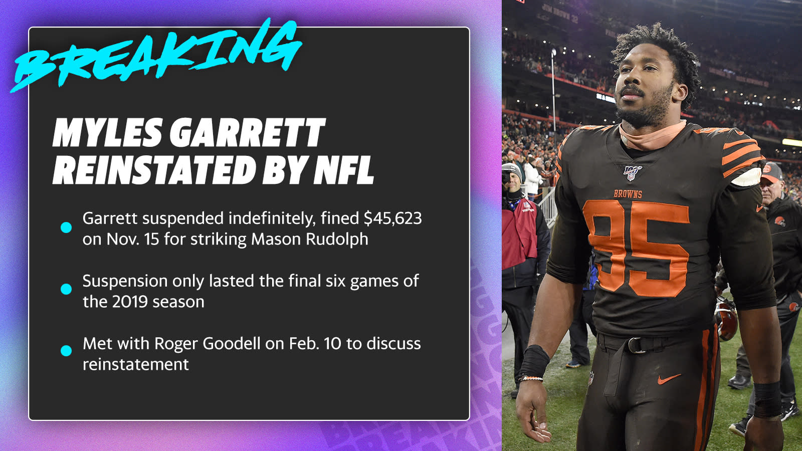 Myles Garrett: Stats & Injury News