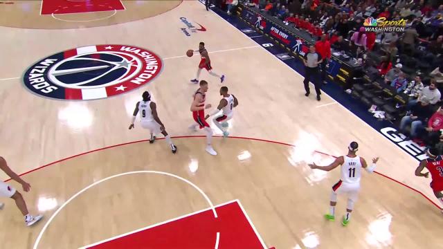 Bradley Beal with a 3-pointer vs the Portland Trail Blazers