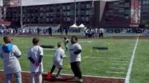 NFL draft Day 1: Detroit's former Tiger Stadium site hosts youth football clinic