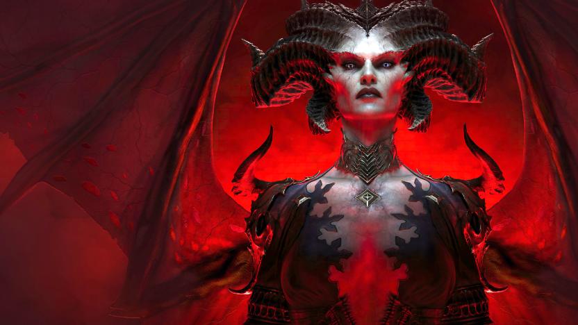 Lilith from Diablo IV looking menacing. 