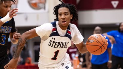 Getty Images - SPRINGFIELD, MA - JANUARY 15: Boogie Fland of Archbishop Stepinac (1) drives to the basket during the Hoophall Classic high school basketball game between Archbishop Stepinac and Simeon Career Academy on January 15, 2023 at Blake Arena in Springfield, MA (Photo by John Jones/Icon Sportswire via Getty Images)