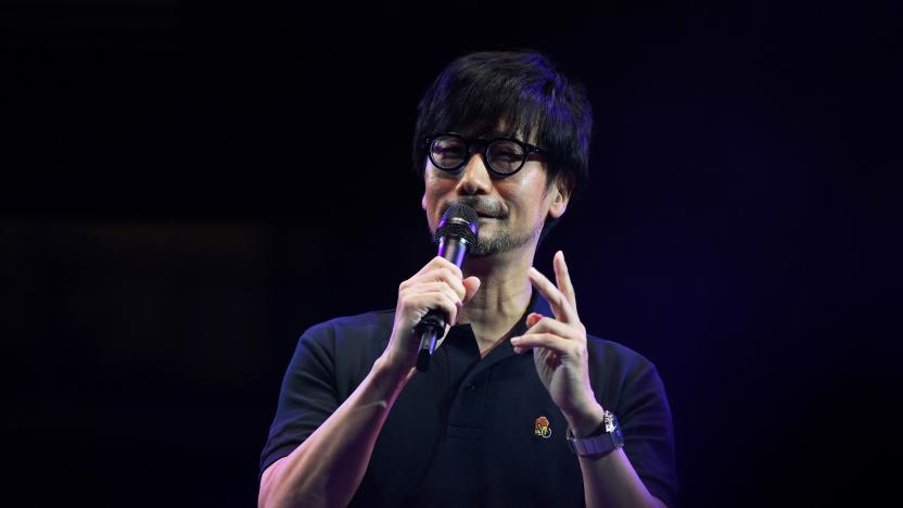 Japanese video game designer, writer, director and producer Hideo Kojima speaks on stage to present his new video game "Death Stranding" during the Tokyo Game Show in Makuhari, Chiba Prefecture on September 12, 2019. (Photo by CHARLY TRIBALLEAU / AFP)        (Photo credit should read CHARLY TRIBALLEAU/AFP via Getty Images)