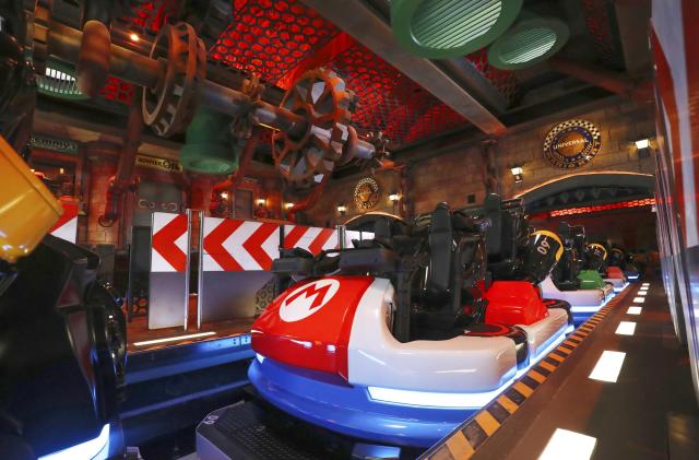 General view shows Mario Kart Station at Super Nintendo World, a new attraction area featuring the popular video game character Mario which are set to open in the spring of 2021, at the Universal Studios Japan theme park in Osaka, western Japan, November 30, 2020, in this photo taken by Kyodo.  Mandatory credit Kyodo/via REUTERS ATTENTION EDITORS - THIS IMAGE WAS PROVIDED BY A THIRD PARTY. MANDATORY CREDIT. JAPAN OUT.