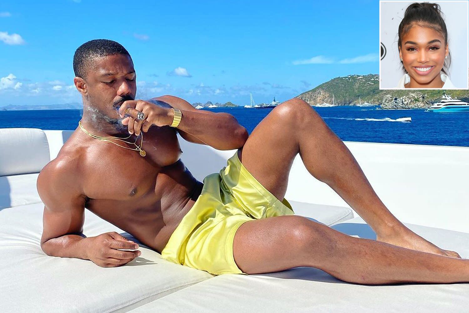 Michael B Jordan Posts Shirtless Yacht Photo As Girlfriend Lori Harvey Leaves Flirty Comment