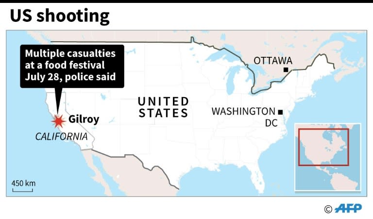 Map locating Gilroy in California (AFP Photo/Kun TIAN)