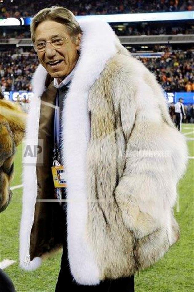 joe namath wearing a fur coat