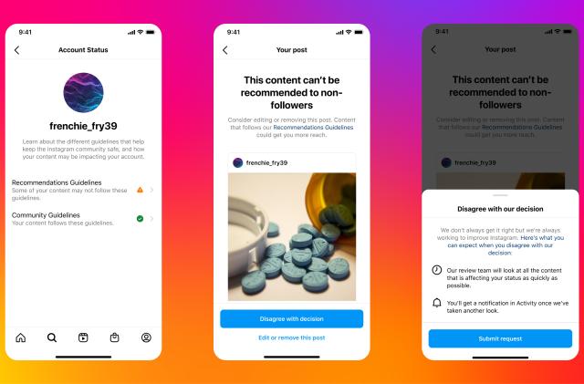 Instagram will explain to creators when content is removed from recommendations.