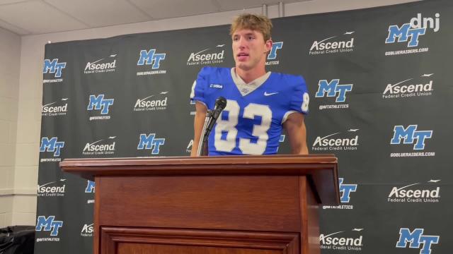 VIDEO: MTSU's Holden Willis discusses 60-yard TD reception in win over Louisiana Tech