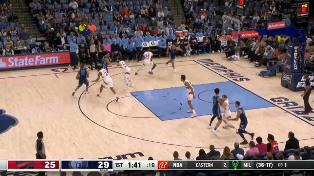 Santi Aldama with a dunk vs the Toronto Raptors