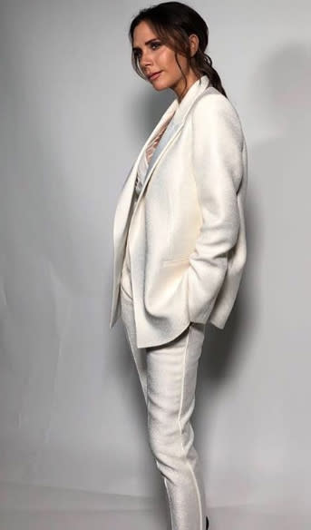 victoria beckham white suit