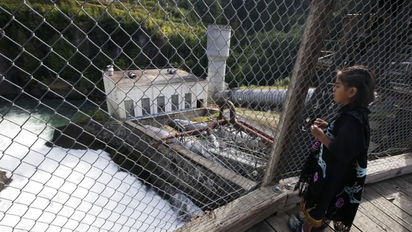 PORT ANGELES, WA - OCTOBER 22:

The remnants of the Elwha Dam sits on the river as it flows north to the Strait of Juan de Fuca, near Port Angeles, Wash. on the state's Olympic Peninsula on October 22, 2012.  The Elwha Dam, constructed in 1913, was removed in March 2012. As a result of the dam removal, the salmon population will grow from 3,000 to nearly 400,000 fish estimated in 20 to 30 years.  Critical habitats, including beaches, islands, and eddies will be created and renewed as sediments move downstream after being trapped in the bottom of the old reservoirs for years.

(Photo by Chris Wilson For The Washington Post via Getty Images)