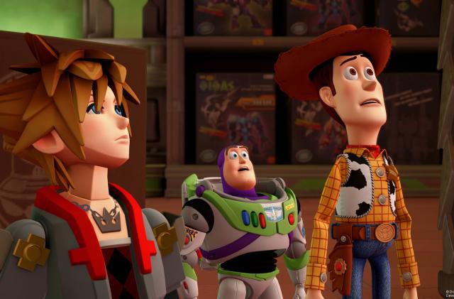 Sora, Buzz Lightyear and Woody in Kingdom Hearts III.