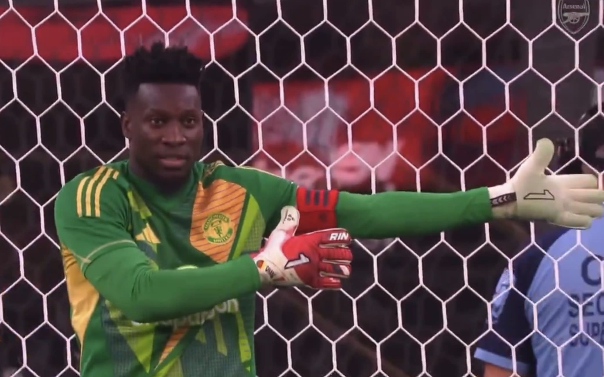 Andre Onana told to ‘keep his mouth shut’ by Arsenal defender Gabriel after penalty mind-games