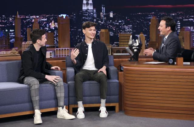 THE TONIGHT SHOW STARRING JIMMY FALLON -- Episode 1135 -- Pictured: (l-r) Overwatch League champions Matthew "Super" DeLisi and Jay "Sinatraa" Won during an interview with host Jimmy Fallon on October 7, 2019 -- (Photo by: Andrew Lipovsky/NBCU Photo Bank/NBCUniversal via Getty Images via Getty Images)