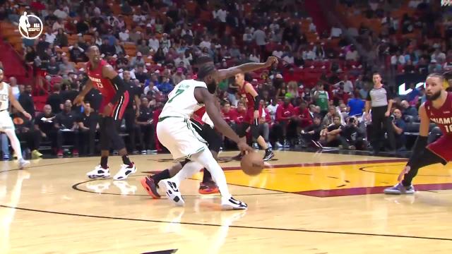 Jaylen Brown with a 2-pointer vs the Miami Heat