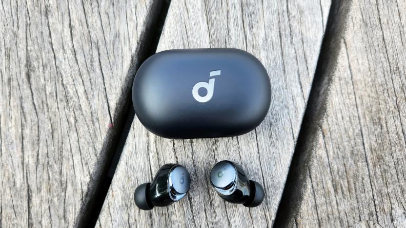 The Anker Soundcore Space A40 wireless earbuds.