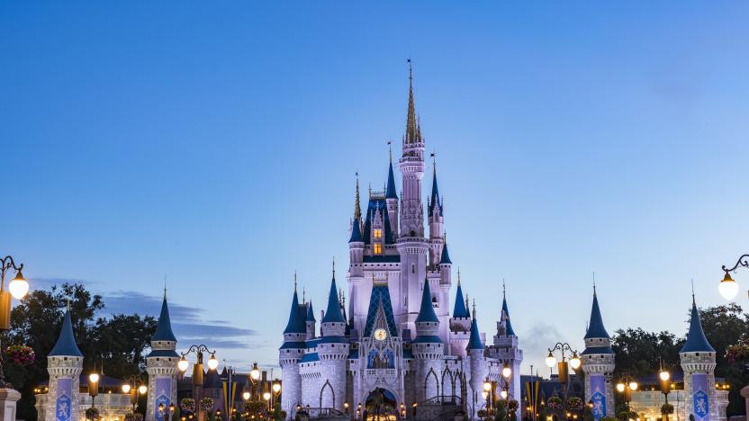 Cinderella's Castle at dusk