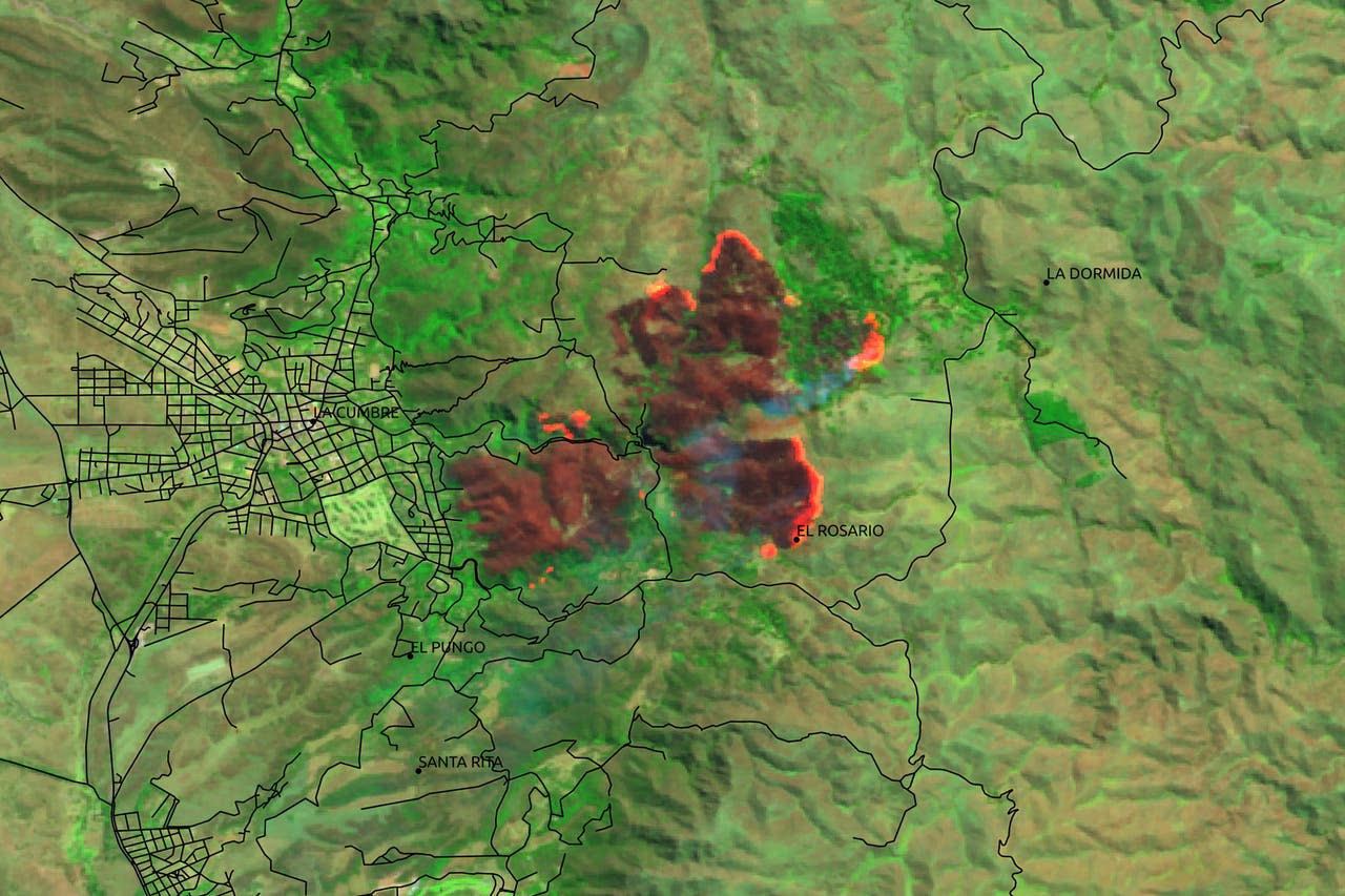 Imagen satelital: así se ve el arrasador avance del fuego ...