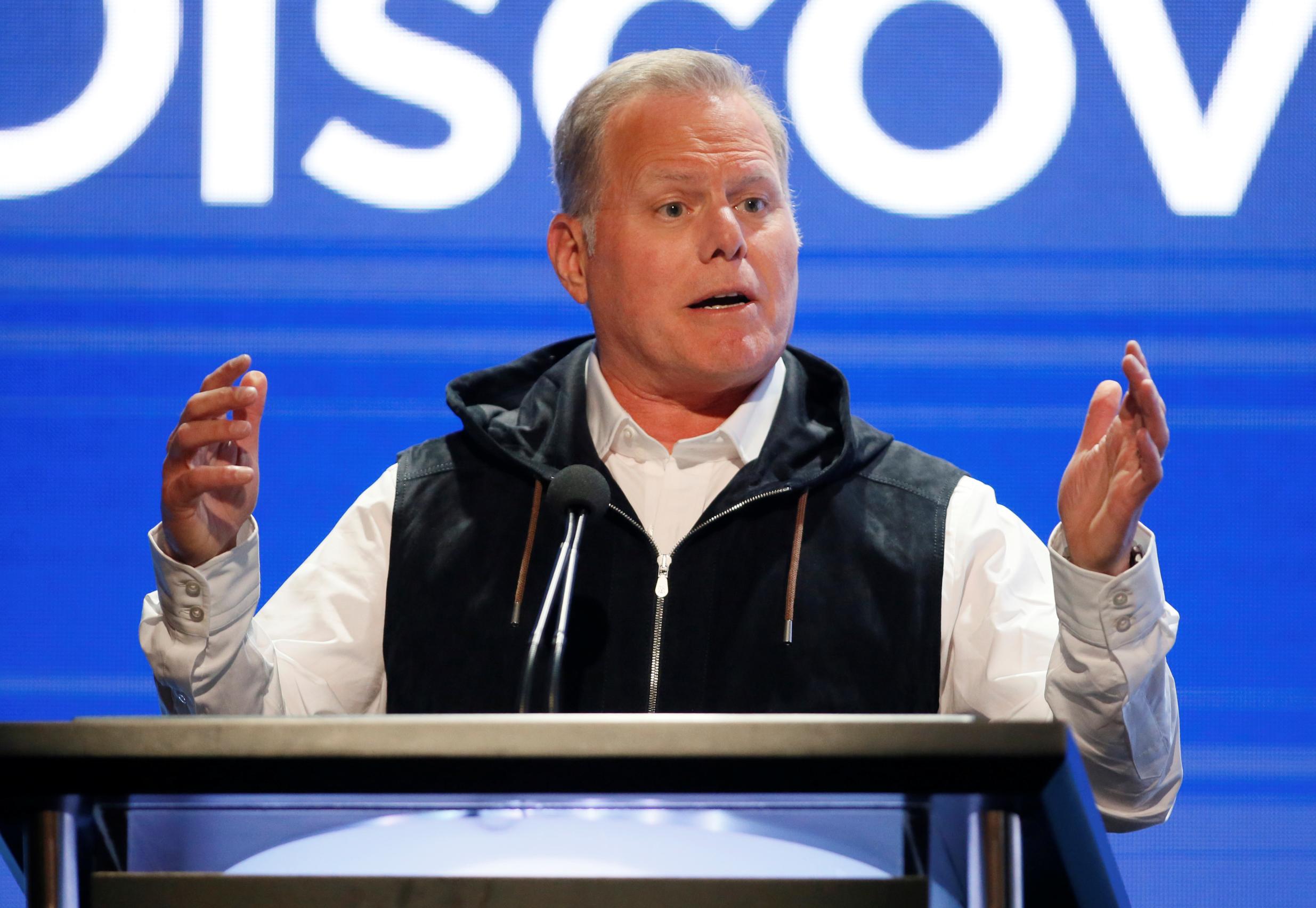 President and CEO of Discovery David Zaslav speaks during the Discovery portion of the Television Critics Association (TCA) Summer Press Tour in Beverly Hills, California, U.S., July 25, 2019. REUTERS/Danny Moloshok
