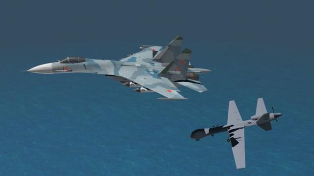 How a Russian warplane hit an unarmed US drone