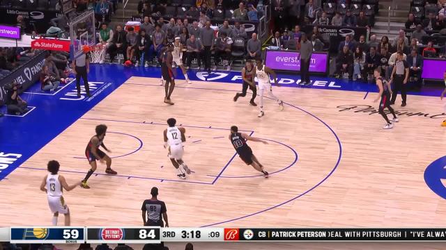 Oshae Brissett with a dunk vs the Detroit Pistons