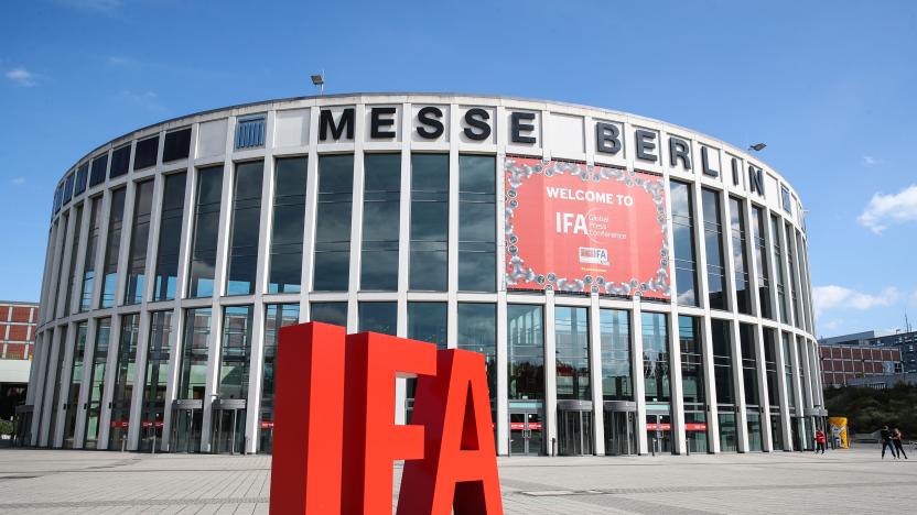 BERLIN, Sept. 3, 2020  -- Photo taken on Sept. 3, 2020 shows the entrance of the 2020 IFA fair in Berlin, capital of Germany. The technology trade fair IFA kicked off here on Thursday in a scaled-back format due to the ongoing coronavirus crisis. (Photo by Shan Yuqi/Xinhua via Getty) (Xinhua/Shan Yuqi via Getty Images)