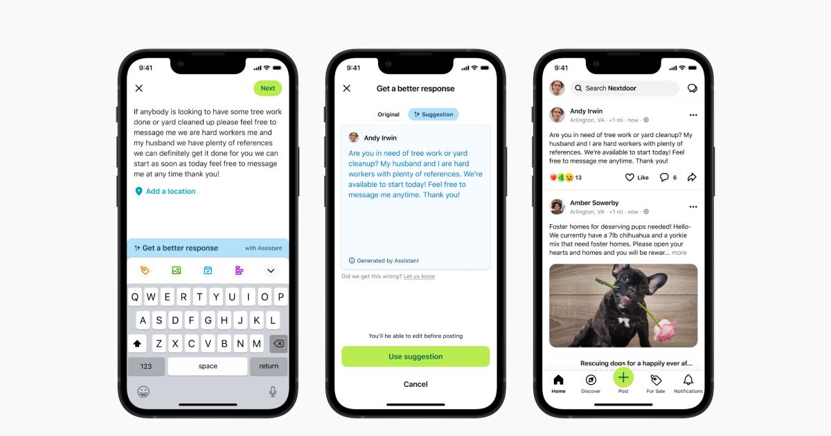 Nextdoor is using a generative AI to encourage users to ‘rephrase’ mean posts