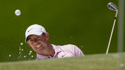 Associated Press - Rory McIlroy, of Northern Ireland, watches his bunker shot on the fourth hole during the final round of the Wells Fargo Championship golf tournament at the Quail Hollow Club Sunday, May 12, 2024, in Charlotte, N.C. (AP Photo/Chris Carlson)