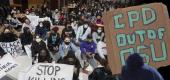 Students and faculty protest the police killing 16-year-old Ma’Khia Bryant, who was shot and killed by Columbus, Ohio, police this week. (Getty Images)