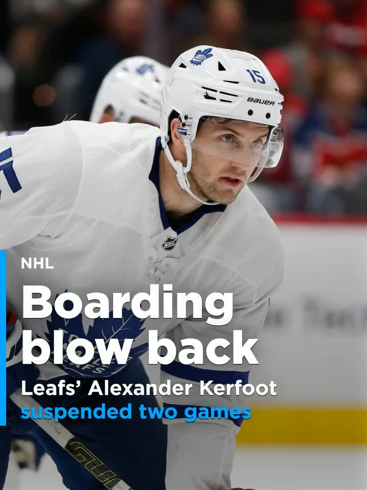 Alexander Kerfoot Suspended Two Games For Boarding