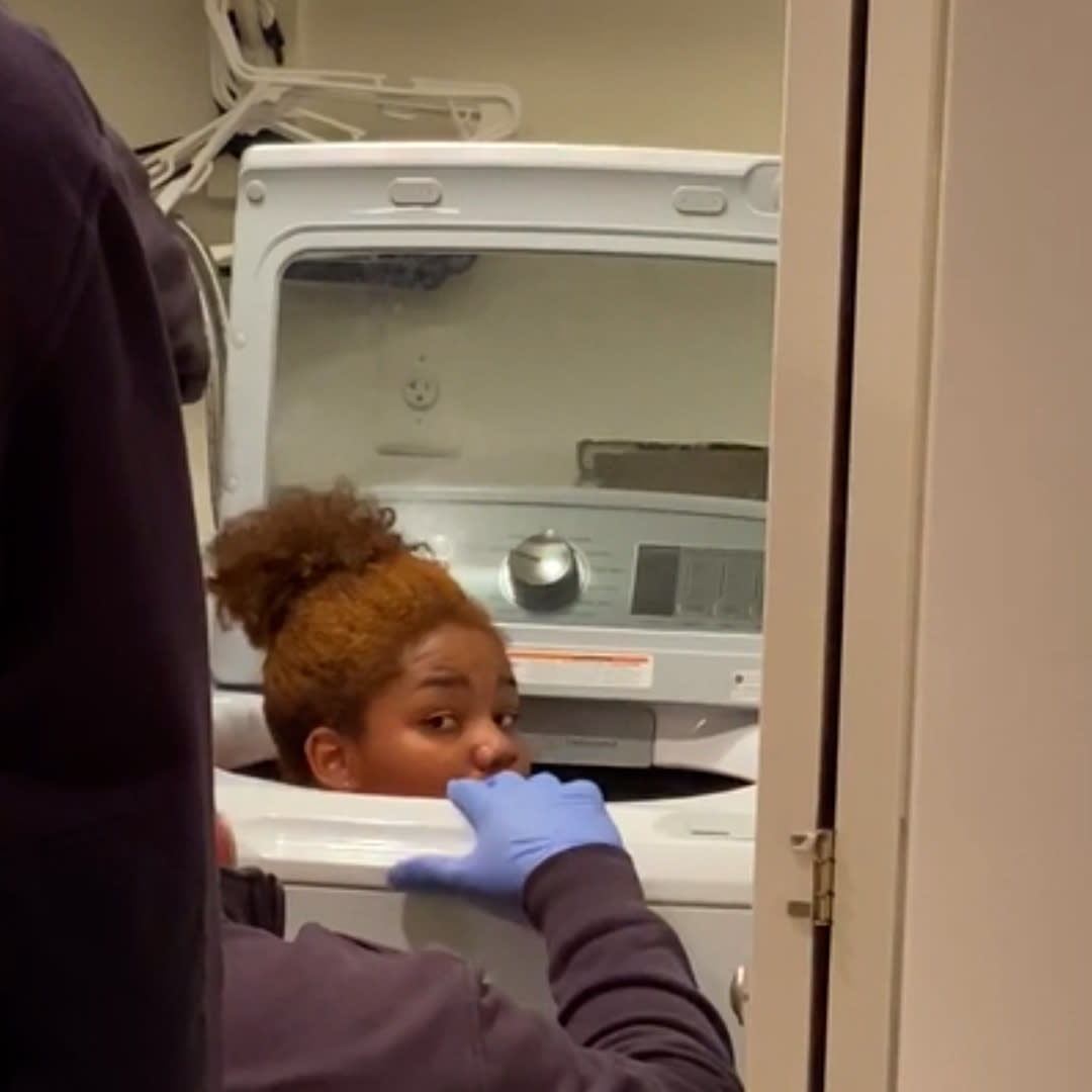 Girl Gets Stuck In Washing Machine After Game Of Hide And Seek Goes Wrong 