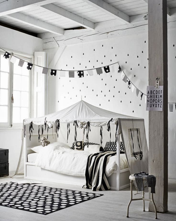 monochrome children's bedroom